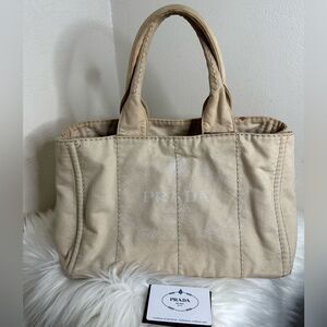 💯Authentic Prada Canapa Denim Medium Size 🍀